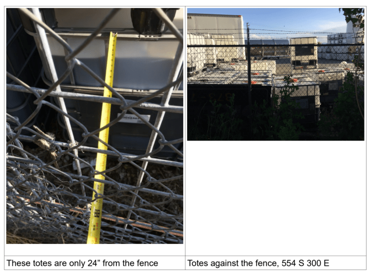 plastic “totes” storing lubricating oil Christensen Oil Provo Utah